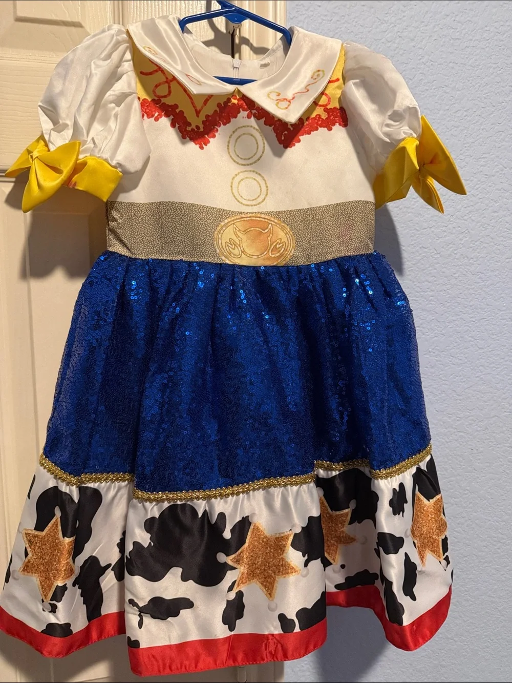 Kids Yellow & Blue Cowgirl Costume Dress